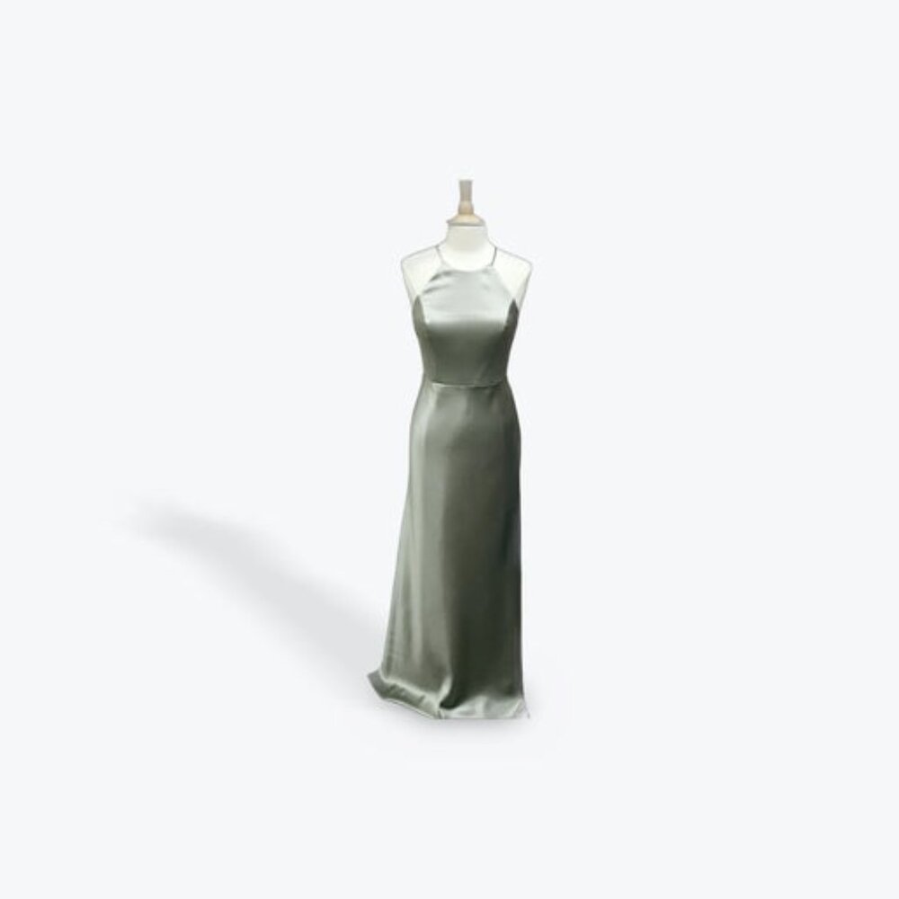Jenny Yoo Alessia Satin Halter Sage Size 10